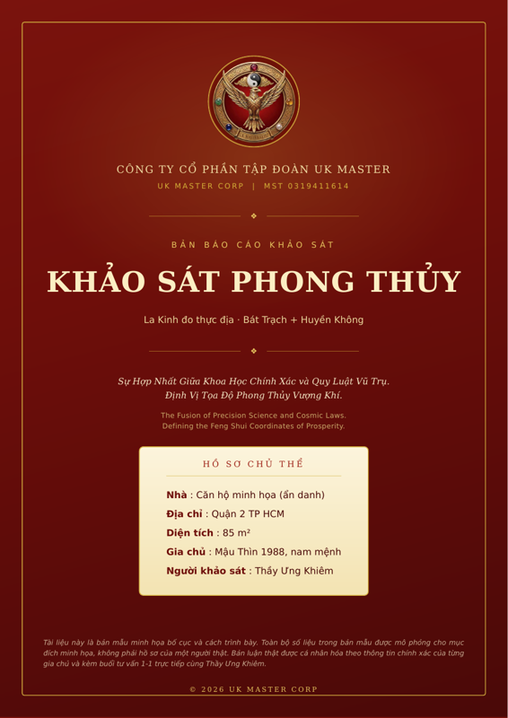 Xem trước bản mẫu hồ sơ Khảo Sát Phong Thủy Nhà Ở của Thầy Ưng Khiêm