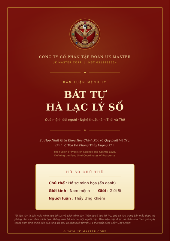 Xem trước bản mẫu hồ sơ Bát Tự Hà Lạc Lý Số của Thầy Ưng Khiêm