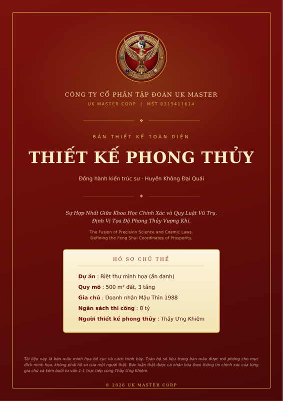 Xem trước bản mẫu hồ sơ Thiết Kế & Cải Tạo Phong Thủy Toàn Diện của Thầy Ưng Khiêm