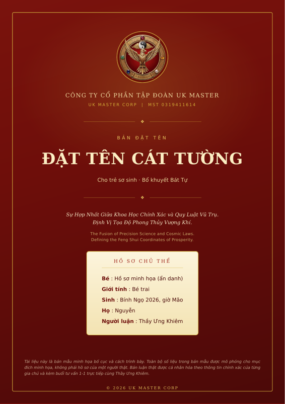 Xem trước bản mẫu hồ sơ Đặt Tên Cát Tường Cho Trẻ của Thầy Ưng Khiêm