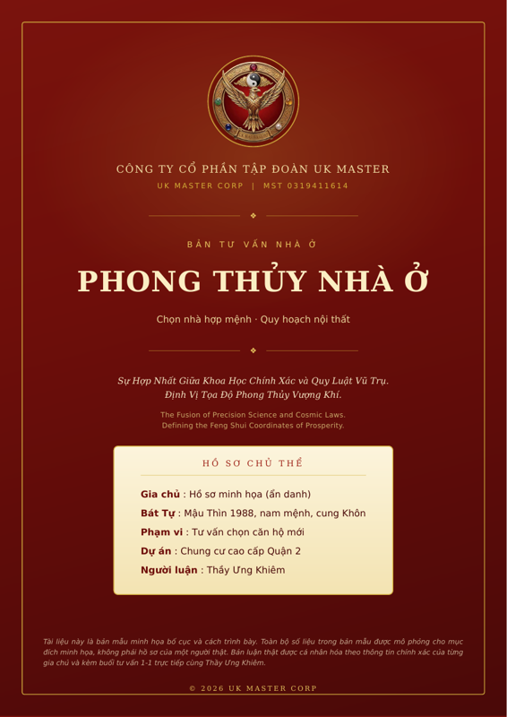 Xem trước bản mẫu hồ sơ Phong Thủy Chung Cư & Nhà Ở của Thầy Ưng Khiêm