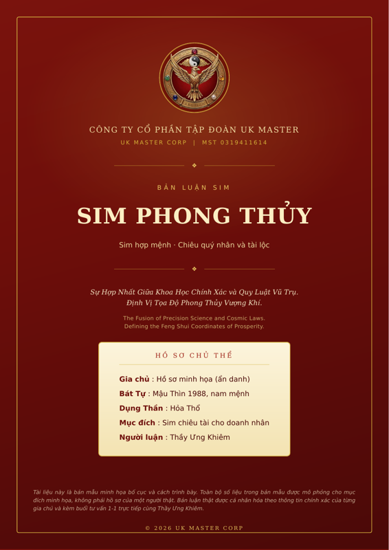Xem trước bản mẫu hồ sơ Sim Phong Thủy của Thầy Ưng Khiêm