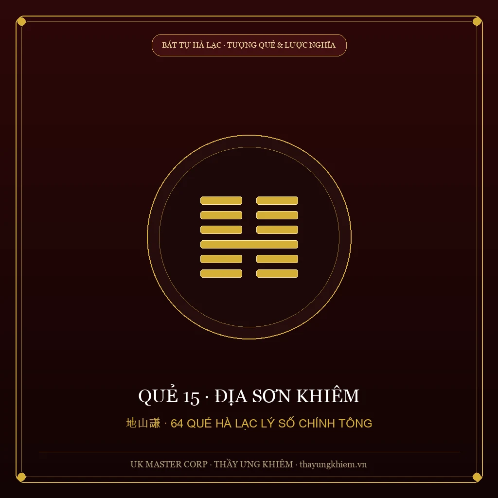 Toán Hà Lạc Giải - Quẻ 15: Địa Sơn Khiêm - UK Master Corp