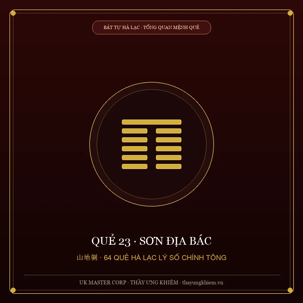 Tổng Quan Mệnh Quẻ - Quẻ 23: Sơn Địa Bác - UK Master Corp