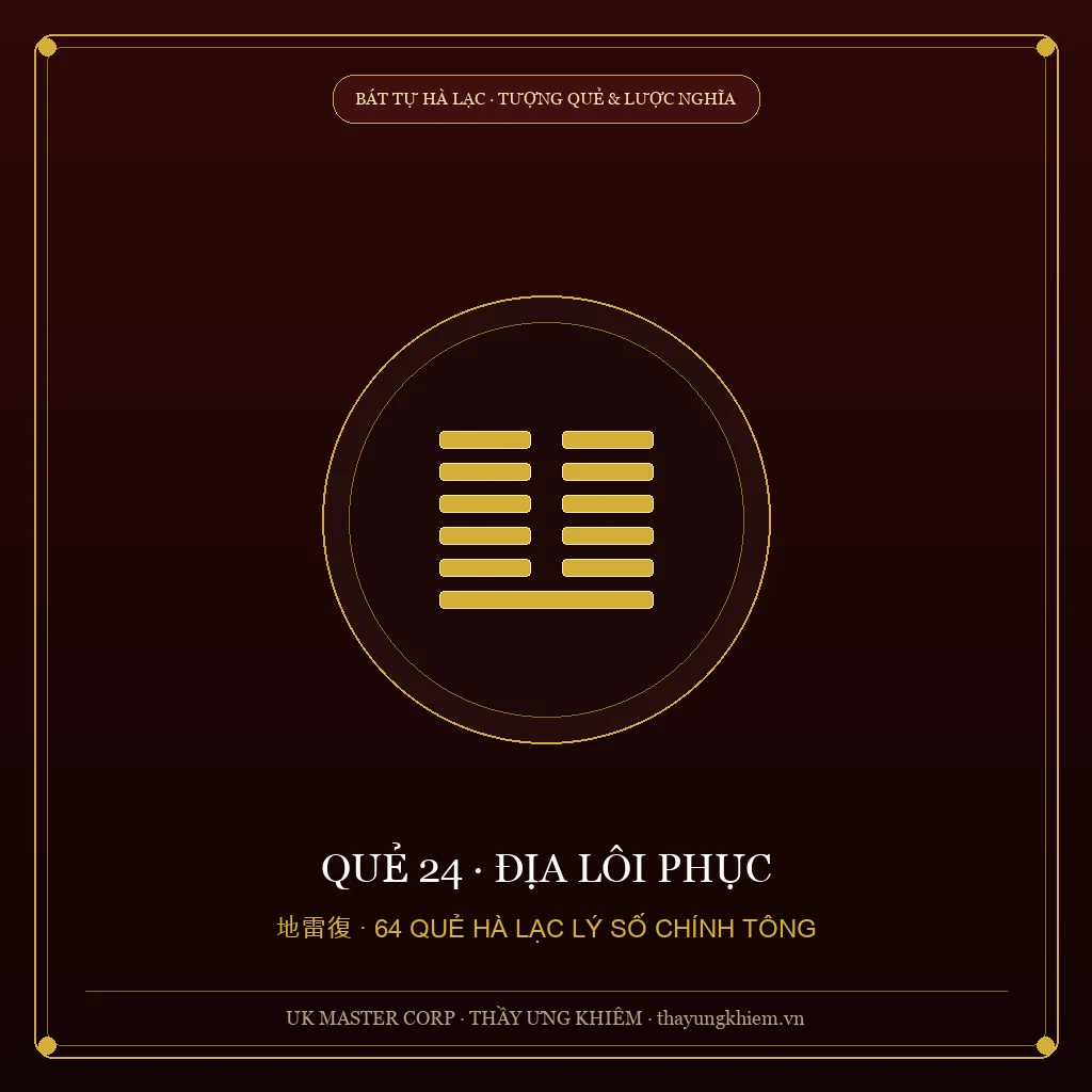 Toán Hà Lạc Giải - Quẻ 24: Địa Lôi Phục - UK Master Corp