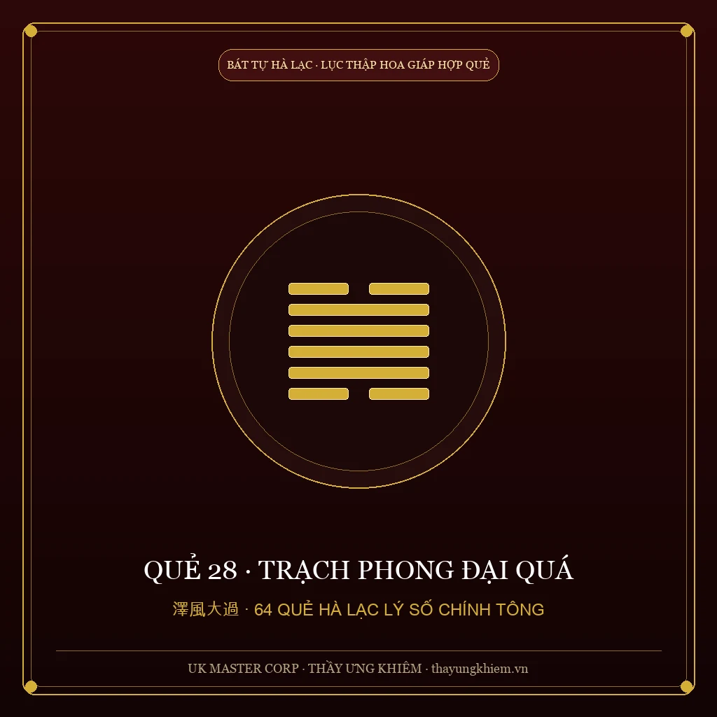 Toán Hà Lạc Giải Đoán - Quẻ 28: Trạch Phong Đại Quá - UK Master Corp