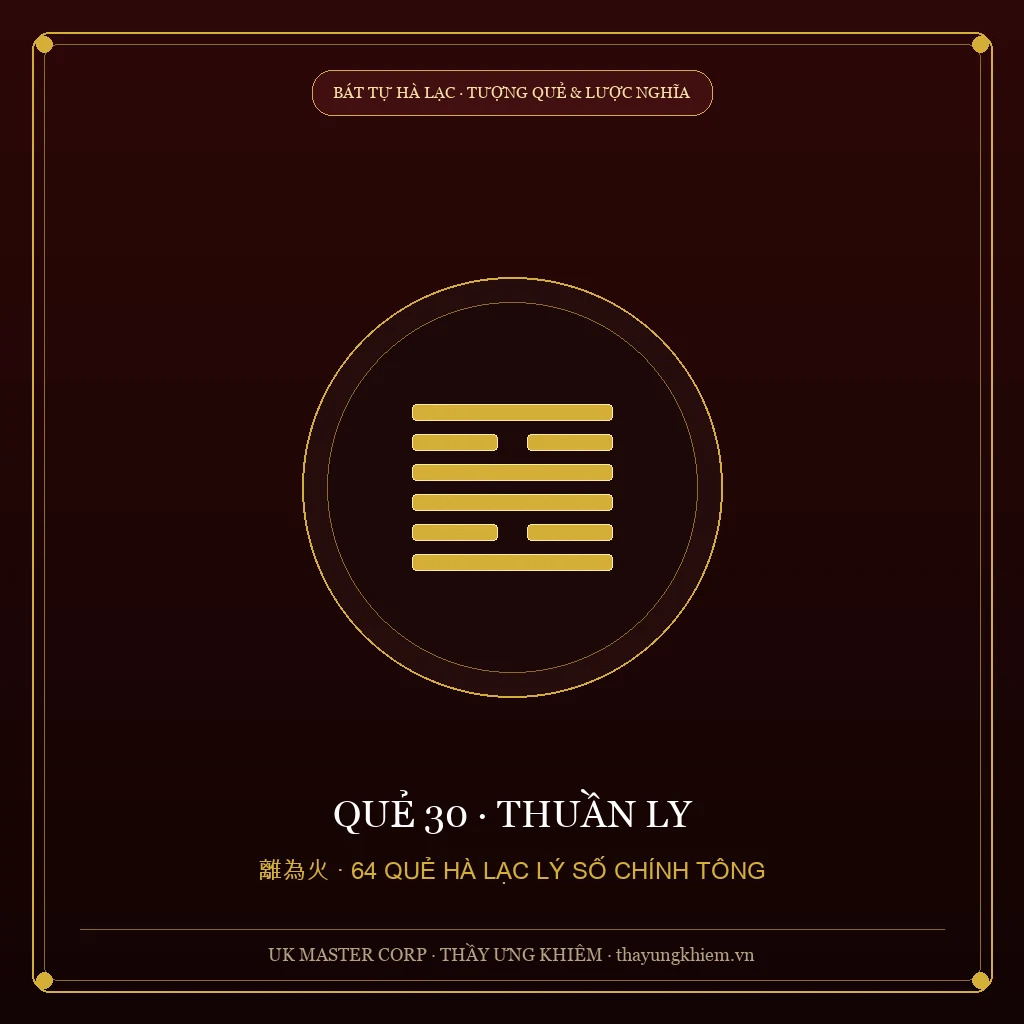 Lời Tượng & Lược Nghĩa - Quẻ 30: Thuần Ly - UK Master Corp