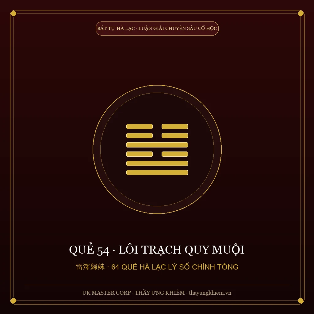 Nguyễn Hiến Lê Giảng - Quẻ 54: Lôi Trạch Quy Muội - UK Master Corp