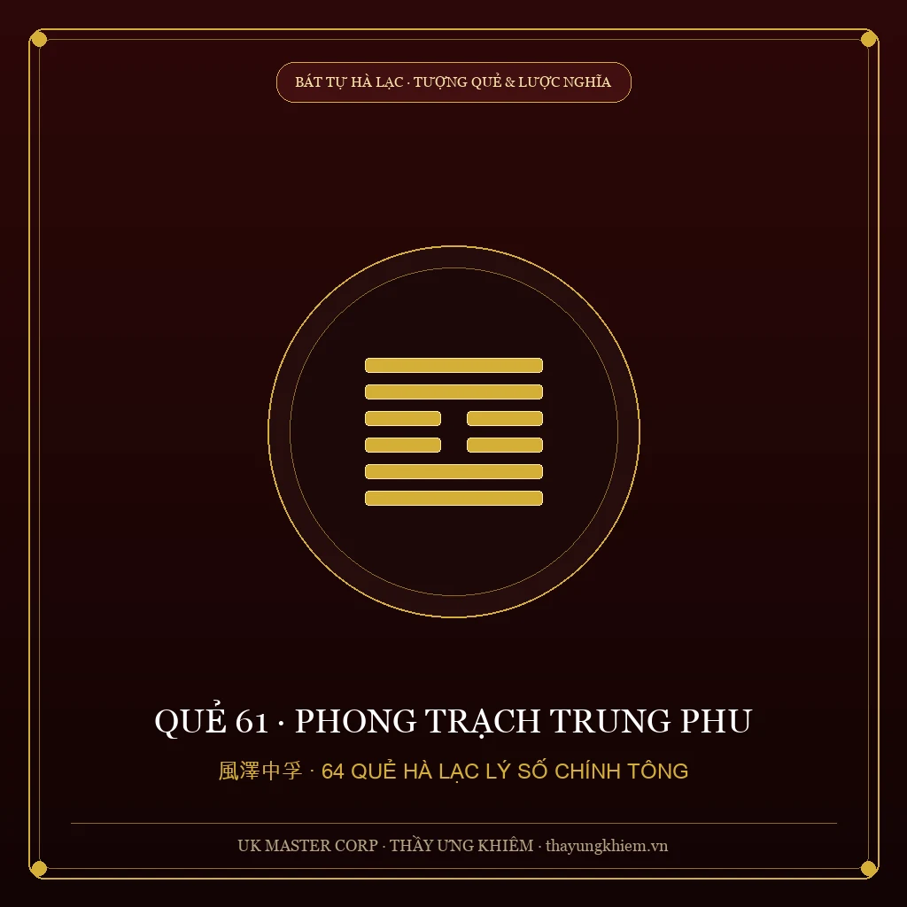 Nguyễn Hiến Lê Giảng - Quẻ 61: Phong Trạch Trung Phu - UK Master Corp