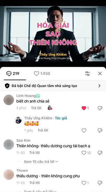 Bình luận của khán giả trên TikTok gửi Thầy Ưng Khiêm, ngày 30/11/2025
