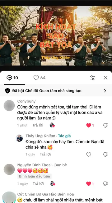 Bình luận của khán giả trên TikTok gửi Thầy Ưng Khiêm, ngày 06/12/2025