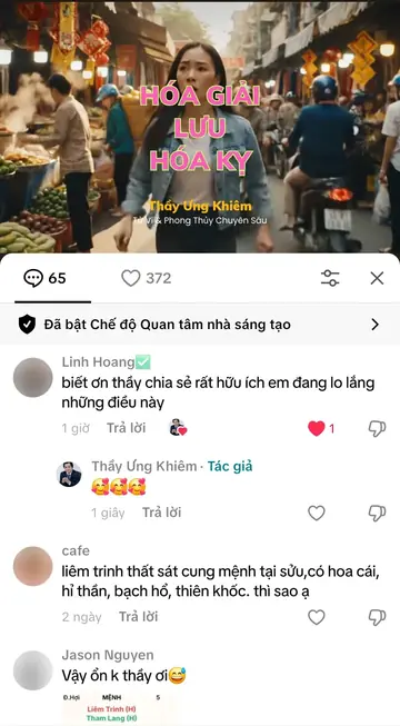 Bình luận của khán giả trên TikTok gửi Thầy Ưng Khiêm, ngày 07/12/2025