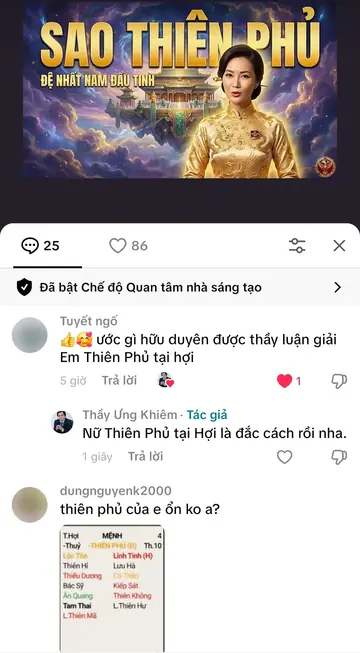 Bình luận của khán giả trên TikTok gửi Thầy Ưng Khiêm, ngày 30/03/2026