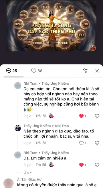 Bình luận của khán giả trên TikTok gửi Thầy Ưng Khiêm, ngày 30/03/2026