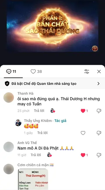 Bình luận của khán giả trên TikTok gửi Thầy Ưng Khiêm, ngày 03/04/2026