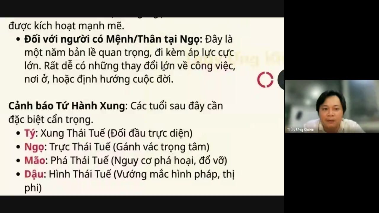 Lớp học Tử Vi online cùng Thầy Ưng Khiêm — bài giảng 02