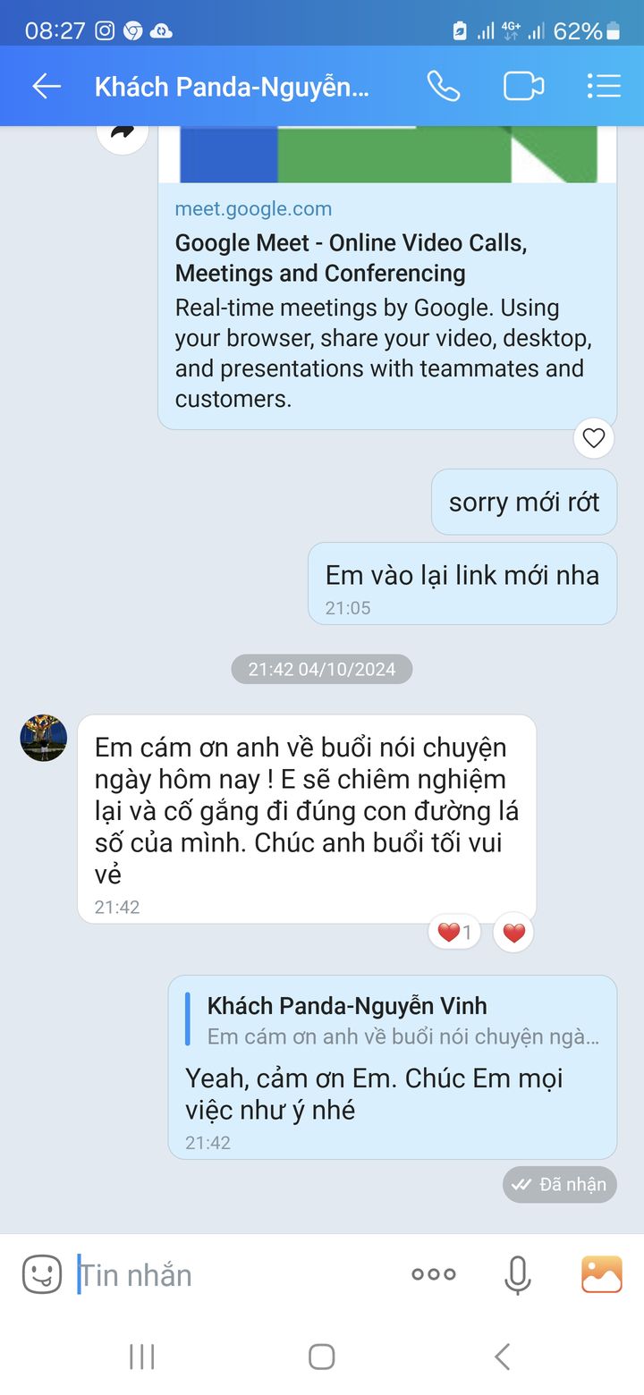 Phản hồi học viên 1