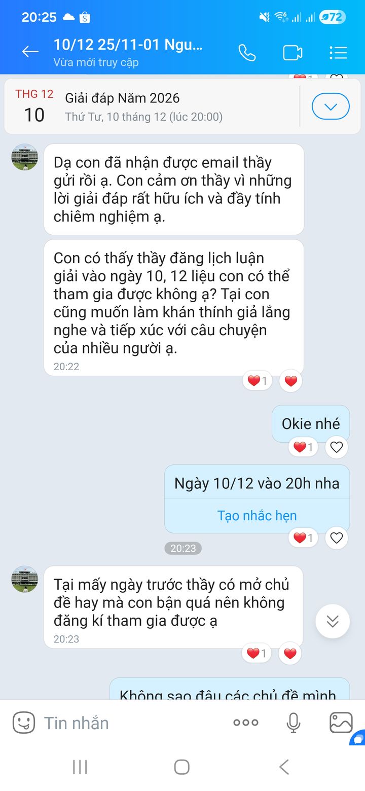 Phản hồi thật của học viên qua Zalo về buổi nói chuyện — 06