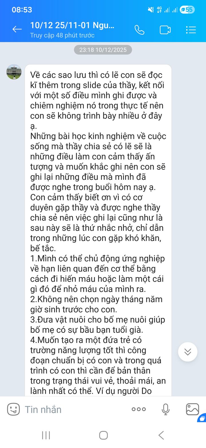 Phản hồi thật của học viên qua Zalo về buổi nói chuyện — 07