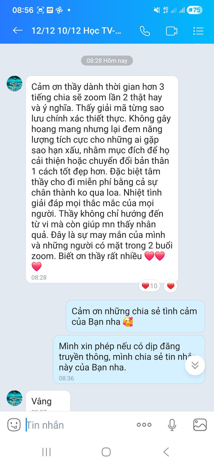 Phản hồi thật của học viên qua Zalo về buổi nói chuyện — 11
