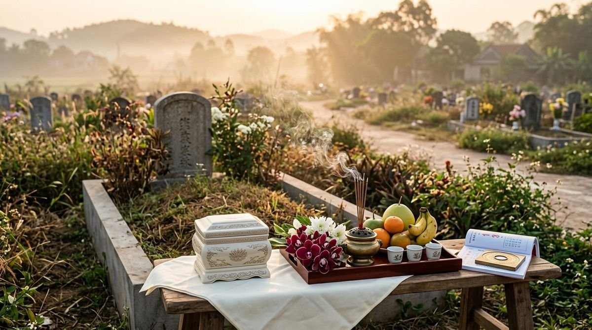 Ngày tốt cải táng, ảnh minh họa