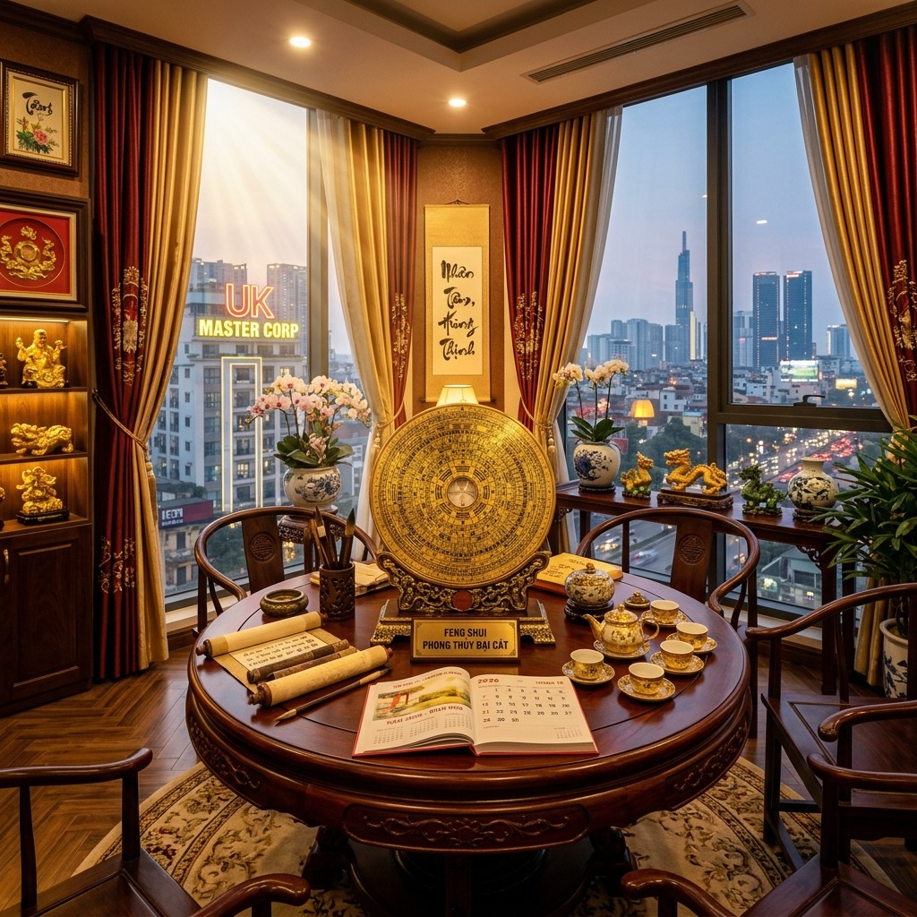 Hướng tài lộc năm 2026 Bính Ngọ — La bàn phong thủy xác định hướng vượng tài