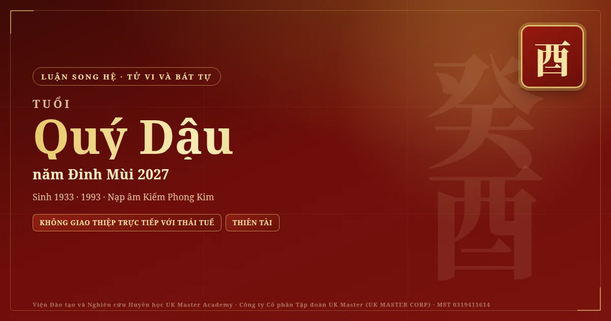 Tử Vi và Bát Tự tuổi Quý Dậu năm 2027