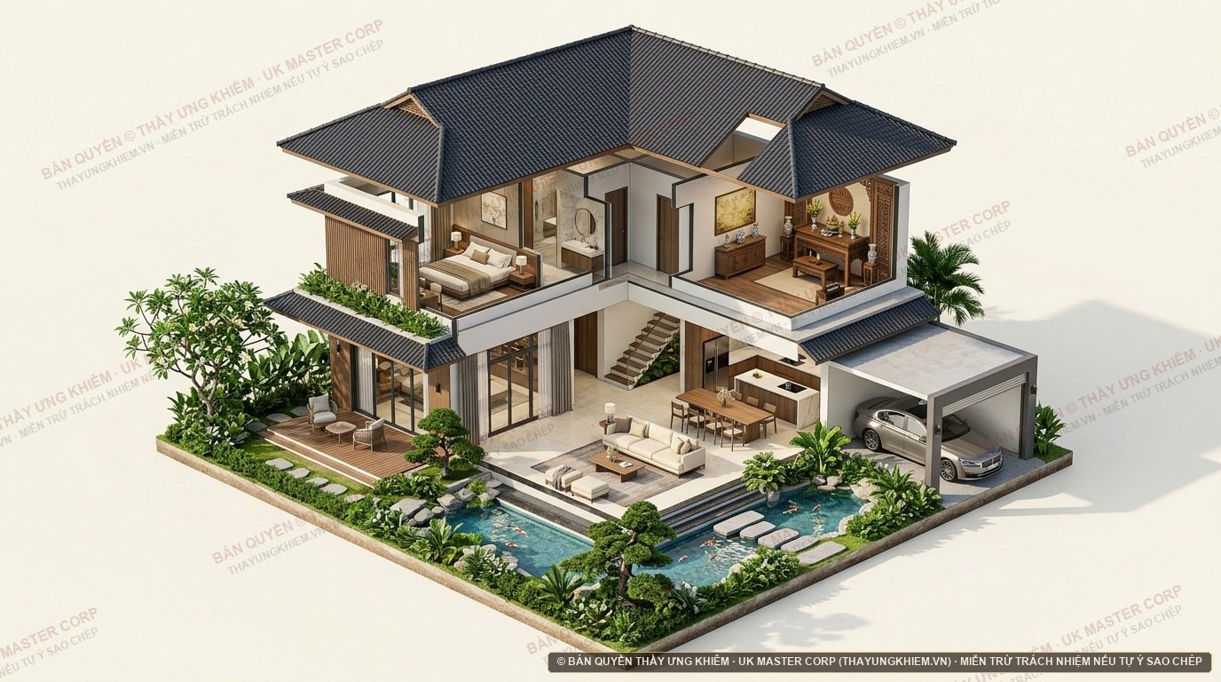 Biệt thự sân vườn Long An 12x15m