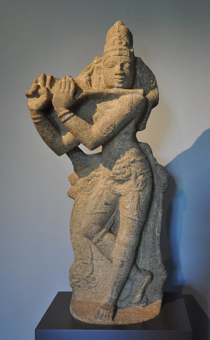 Krishna thổi sáo (Venugopala), đá granit, Ấn Độ, thế kỷ 15 tới 16. Bảo tàng Rietberg, Zürich.