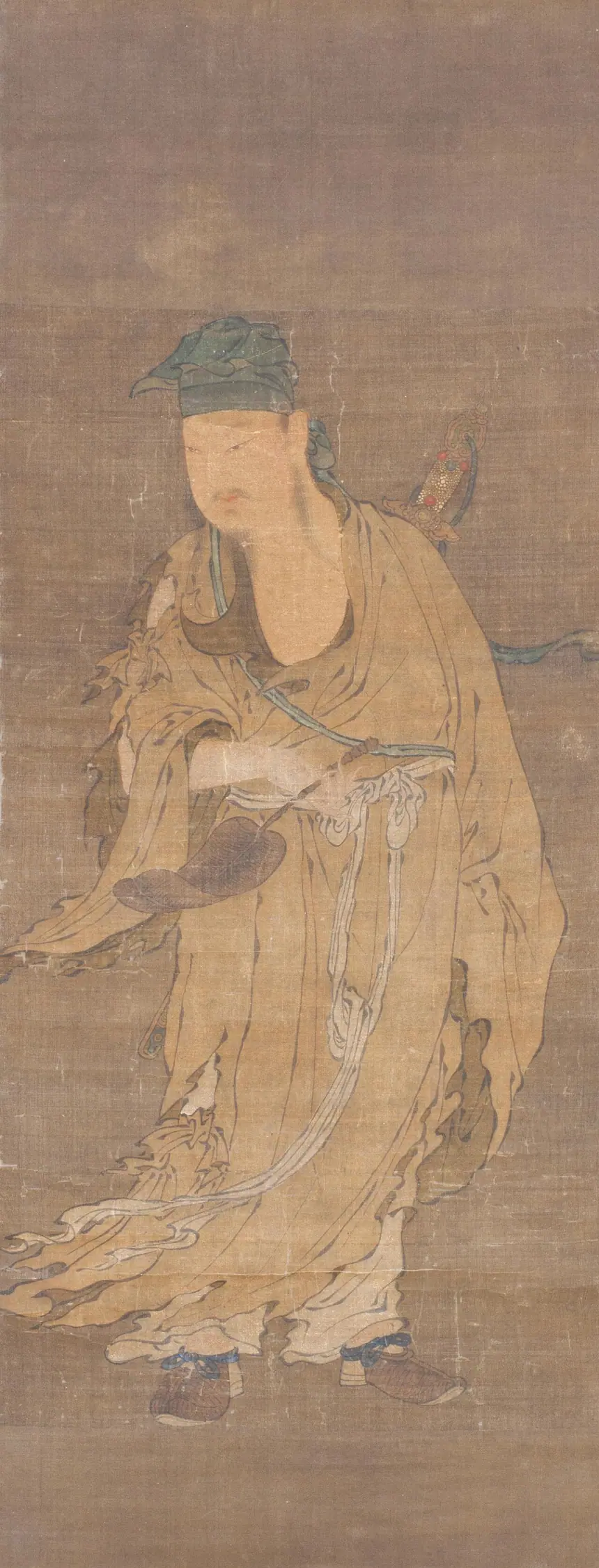 Lã Động Tân, tranh cuộn, mực và màu trên lụa, thời Minh, thế kỷ 16, khổ 97 x 37 cm. Bảo tàng Mỹ thuật Philadelphia.