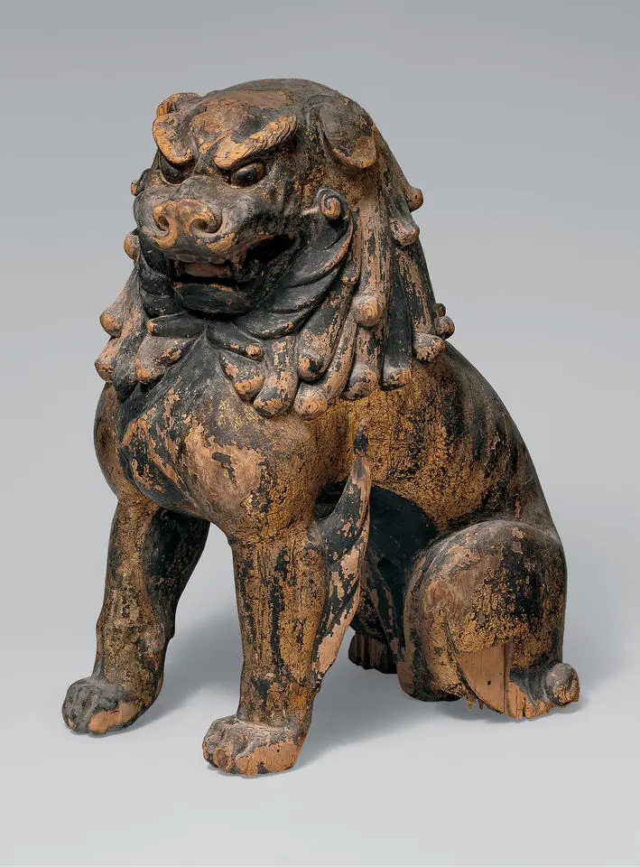 Con còn lại trong cặp komainu giữa thế kỷ 13. Bảo tàng Metropolitan, New York.