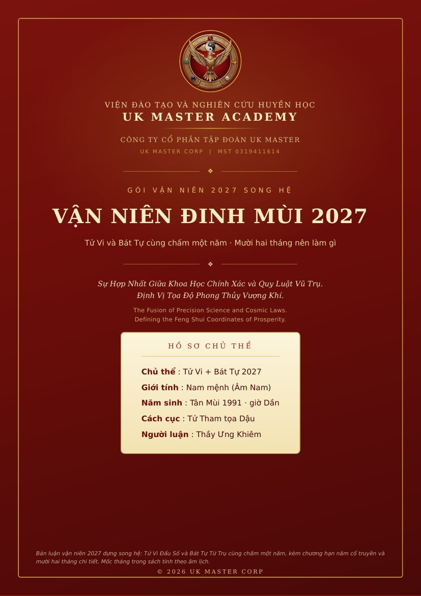 Bìa cuốn Luận Vận Niên 2027 Song Hệ